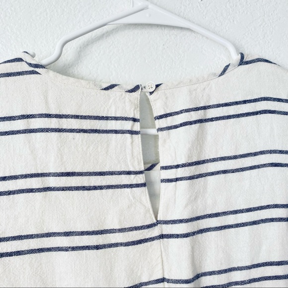 Old Navy XS Striped Linen Blend Fit & Flare Swing Boho Side Zip Dress - Picture 4 of 8